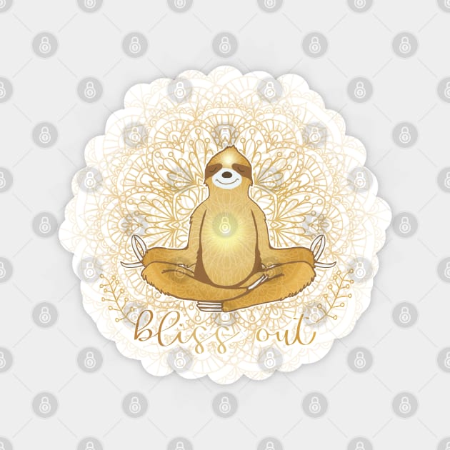 Sloth Meditating Bliss Out Sticker by Jitterfly